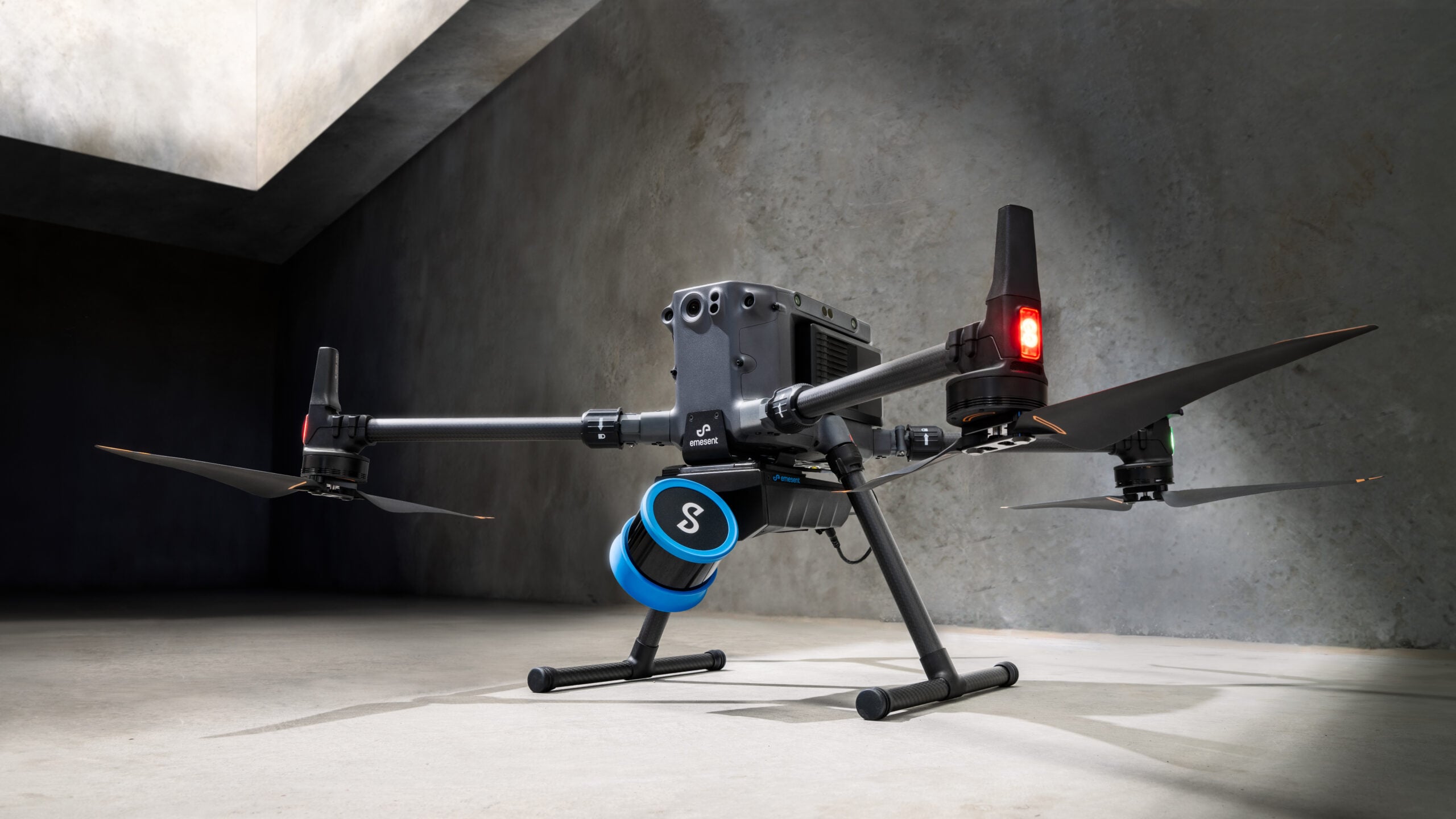 Emesent Hovermap LiDAR payload mounted on an autonomous drone